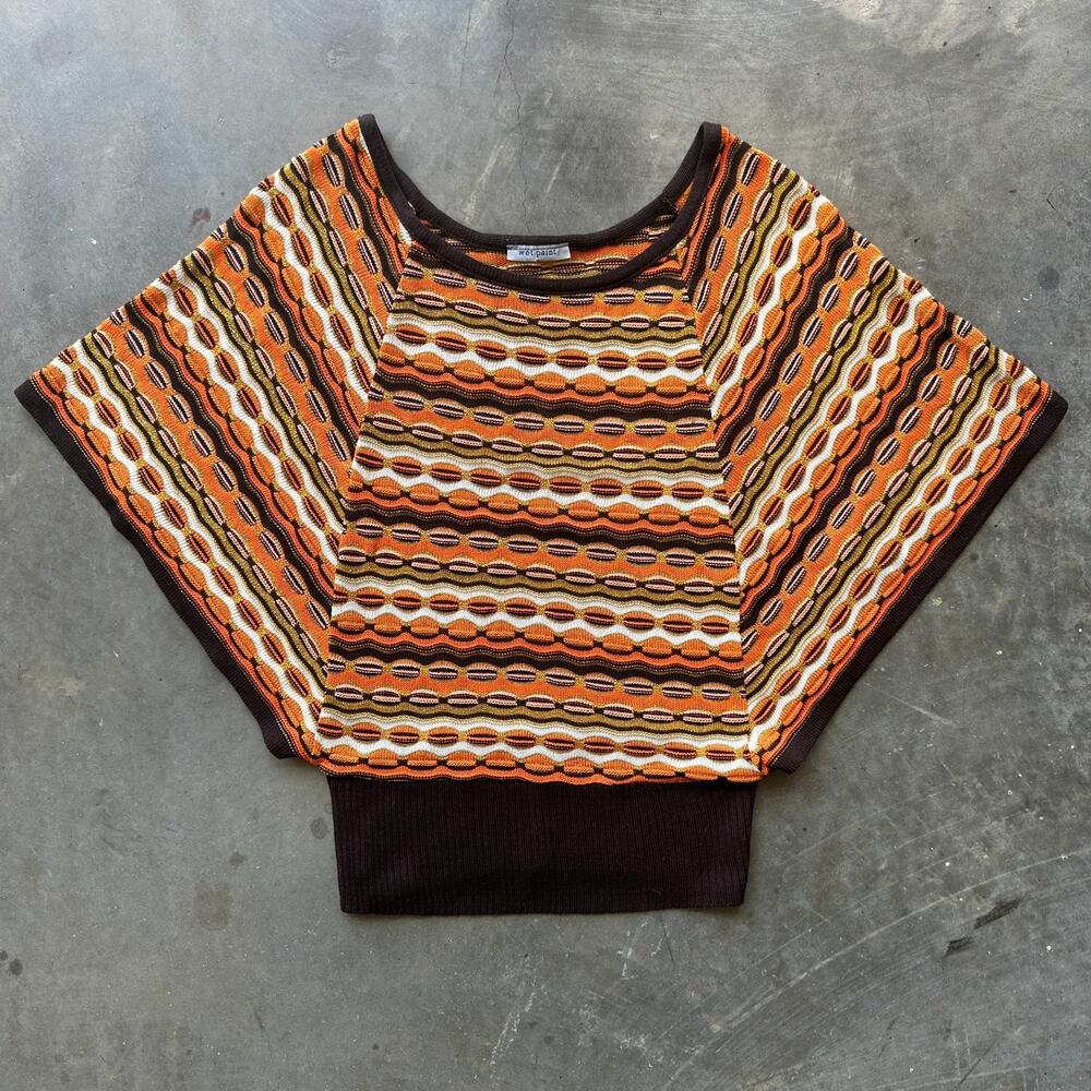 Wet Paint Knit Blouse Women's Vintage Striped Pattern Pullover Top